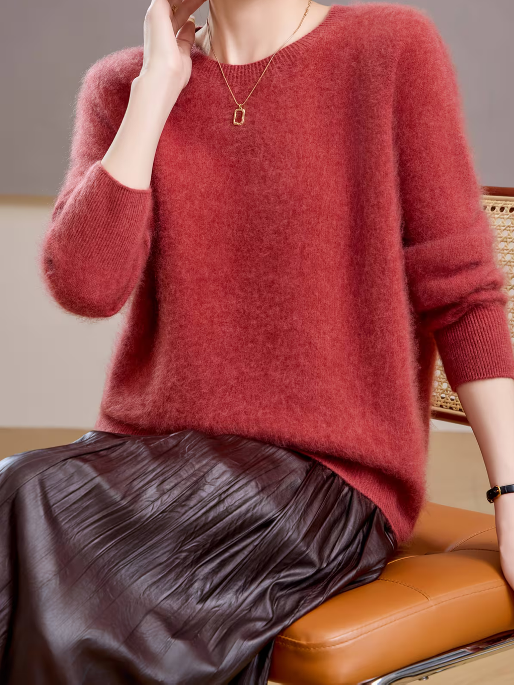 Hélène | Brushed Sweater with Round Neck