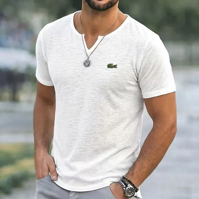 Everyday Cool Linen V-Neck Tee
