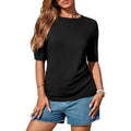 🌸Spring Sale 50% OFF👕Fashion Loose Solid Color Short Sleeve Top